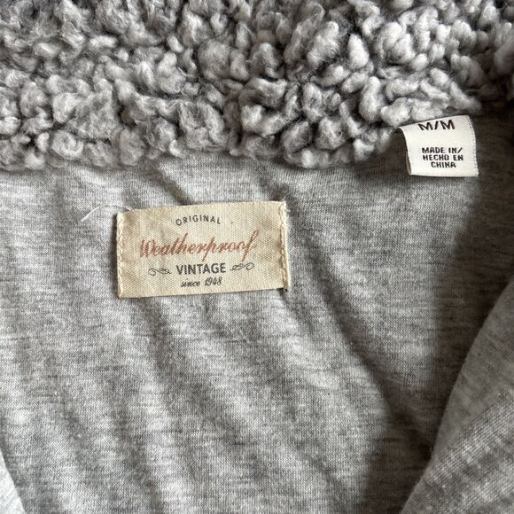 Original Weatherproof Vintage Gray Fleece Sherpa Jacket  Size Medium - Picture 3 of 9